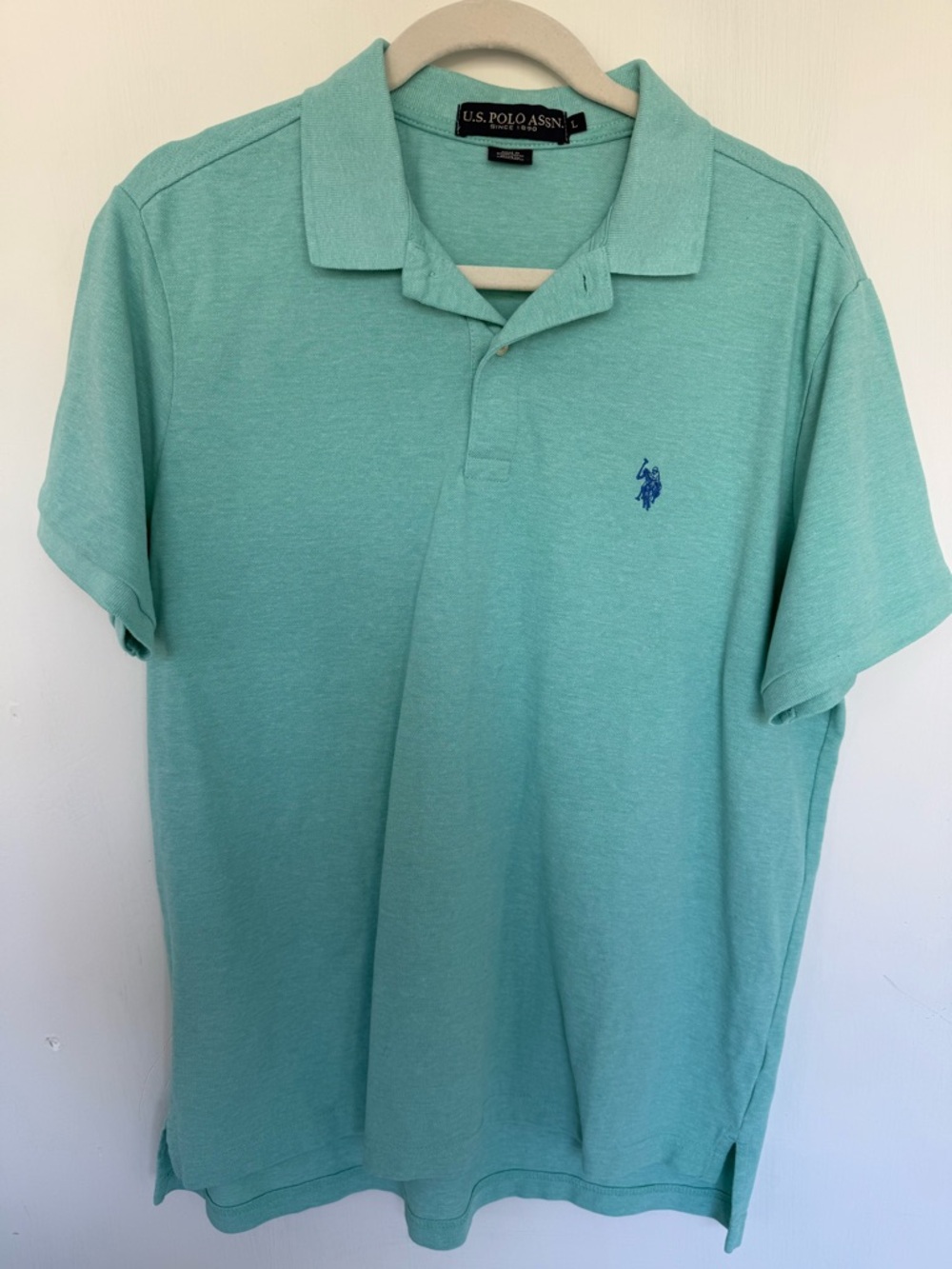 U.S. Polo Assn. Mint Teal Short-Sleeve Polo with Navy Logo
